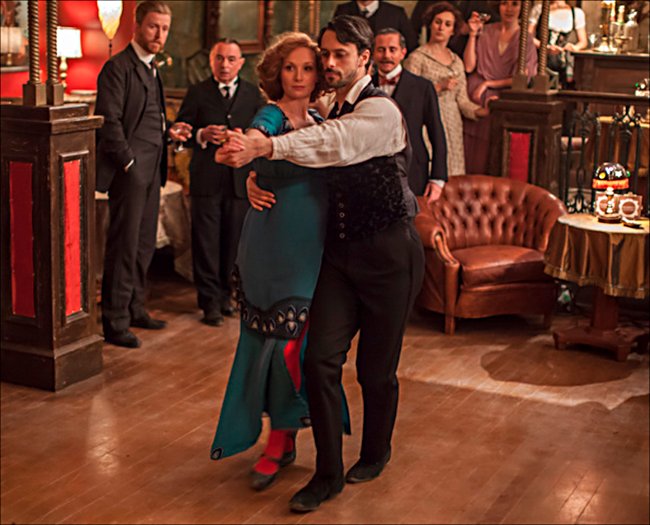 Mr Selfridge staff tango party at the Delphone's club