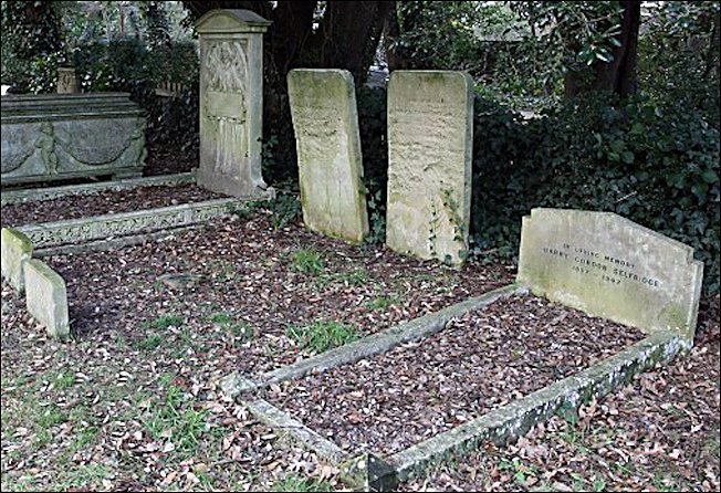 Selfridge family grave plot in St Marks Parish Church, Highcliffe, Dorset