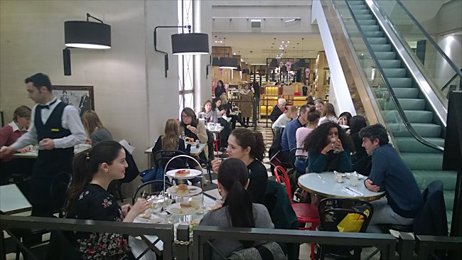 Selfridges afternoon tea seating area