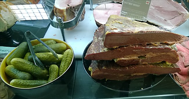 Selfridges salt beef sandwich and pickle